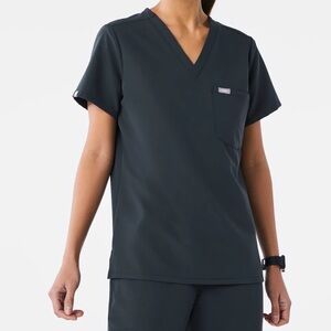 Figs Catarina One-Pocket Scrub Top Dark Harbor